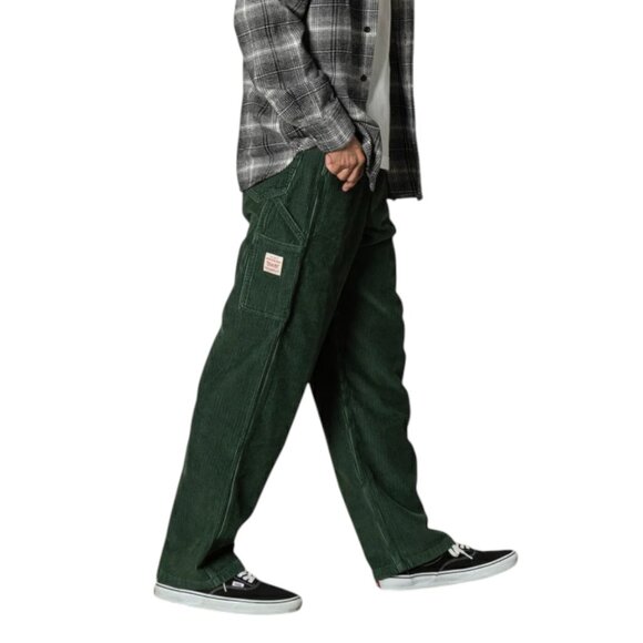 Levis 568 Loose Fit Corduroy Carpenter Pants Mens 36x34 Green Y2K Skater Utility - Picture 2 of 16
